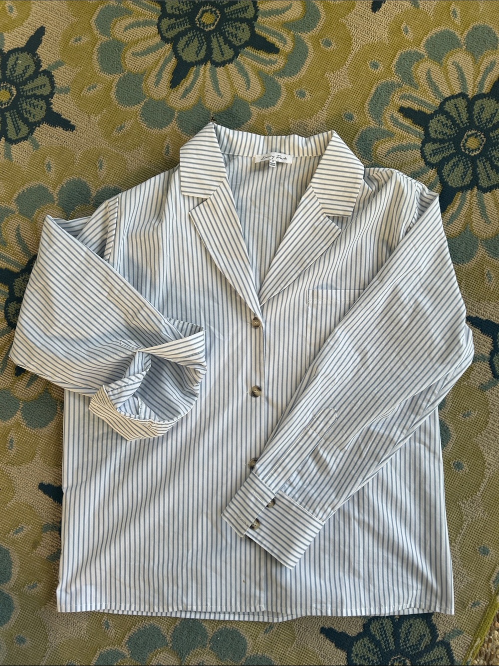 emory park Blue and White Striped Button-Down Shirt